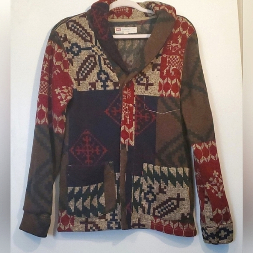 Levi's Multicolor Patterned Blazer Navajo Aztec cardigan size small
